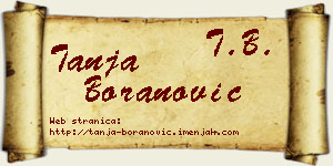 Tanja Boranović vizit kartica